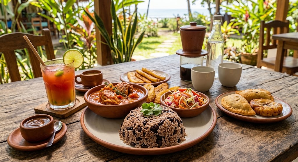 rise and beans Rise and beasn ,menú caribeño de Costa Rica